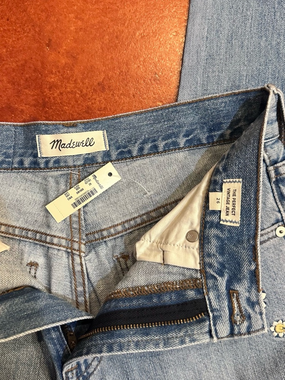 Madewell The Perfect Vintage Jean Embroidered Edition Size 26 - Picture 7 of 8